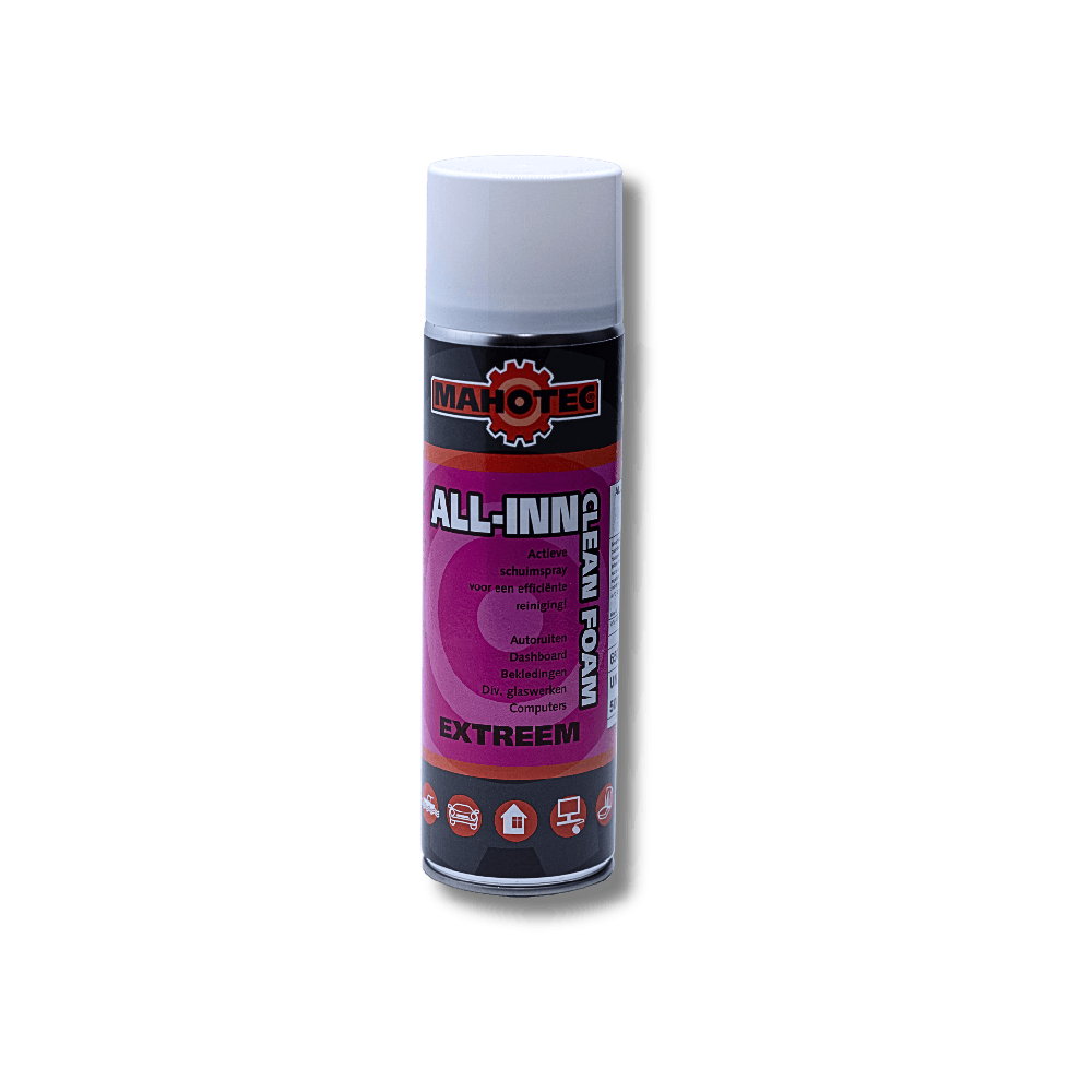 Spuitbus MAHOTEC® All-In Clean Foam 500ml – krachtige schuimreiniger voor auto, vrachtwagen en huishoudelijk gebruik