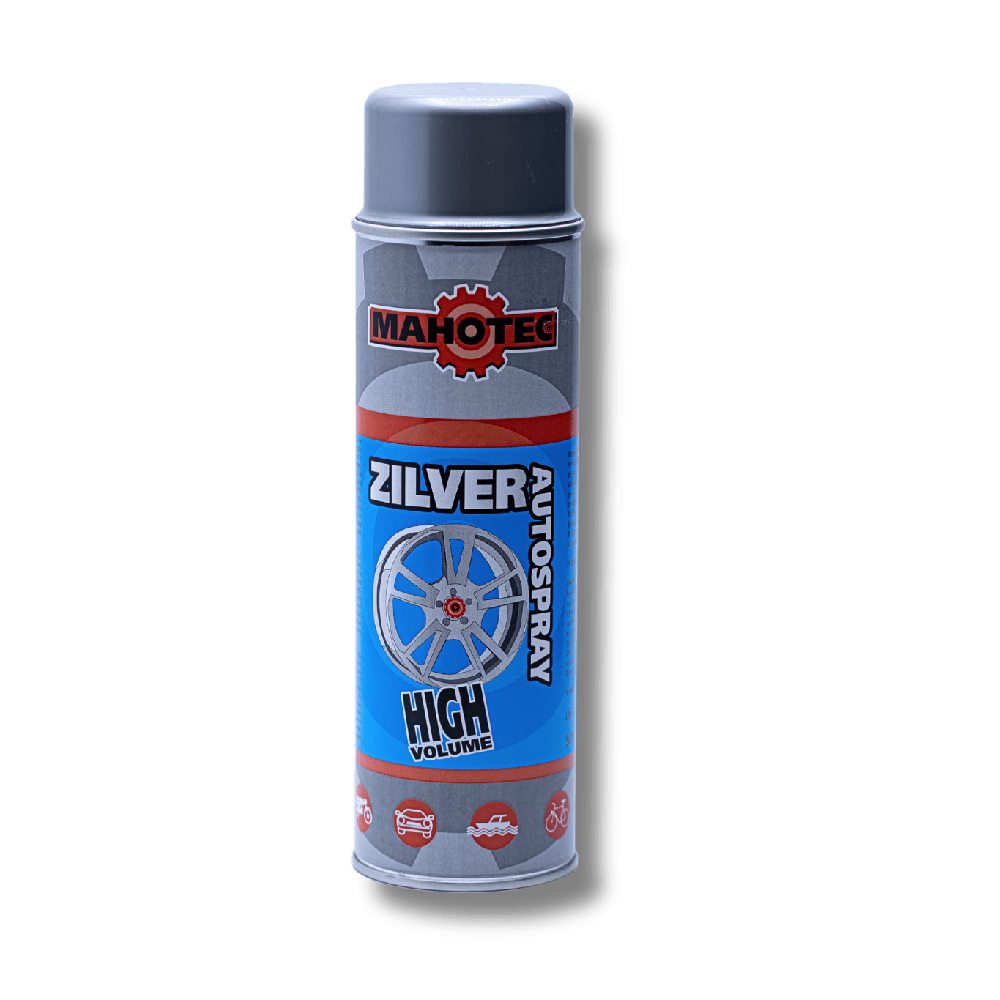 Spuitbus Mahotec Autospray in zilver – professionele lak voor velgen