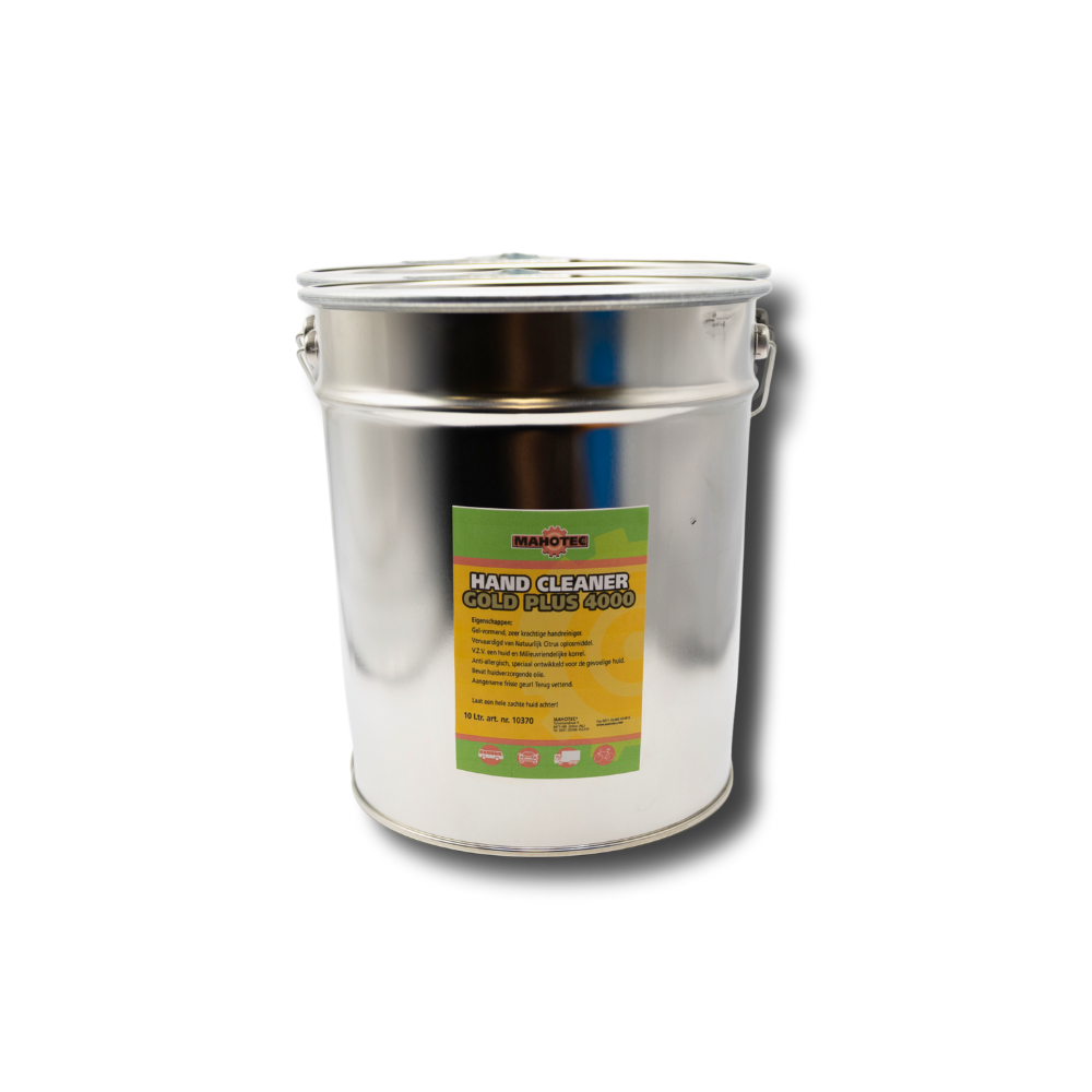 Mahotec Gold Plus 4000 Handcleaner 10L in metalen emmer, professionele handreiniger voor het verwijderen van olie, vet en hardnekkig vuil.