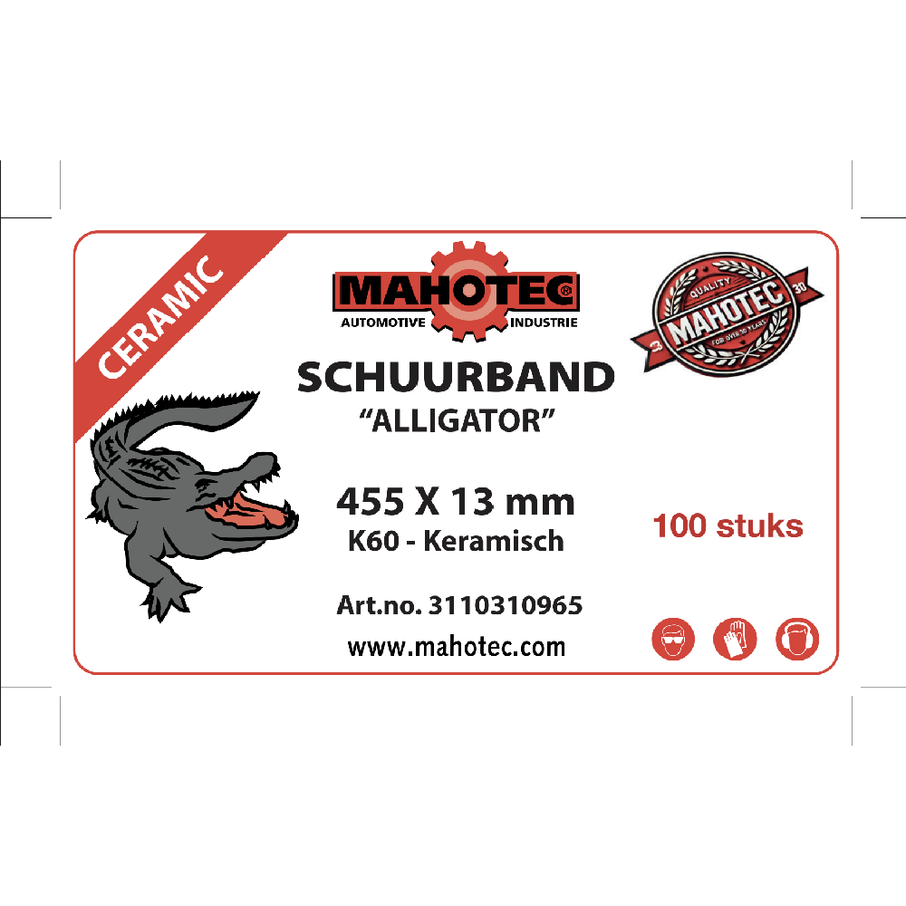 Mahotec schuurband 445x13 mm keramisch K60 Alligator label