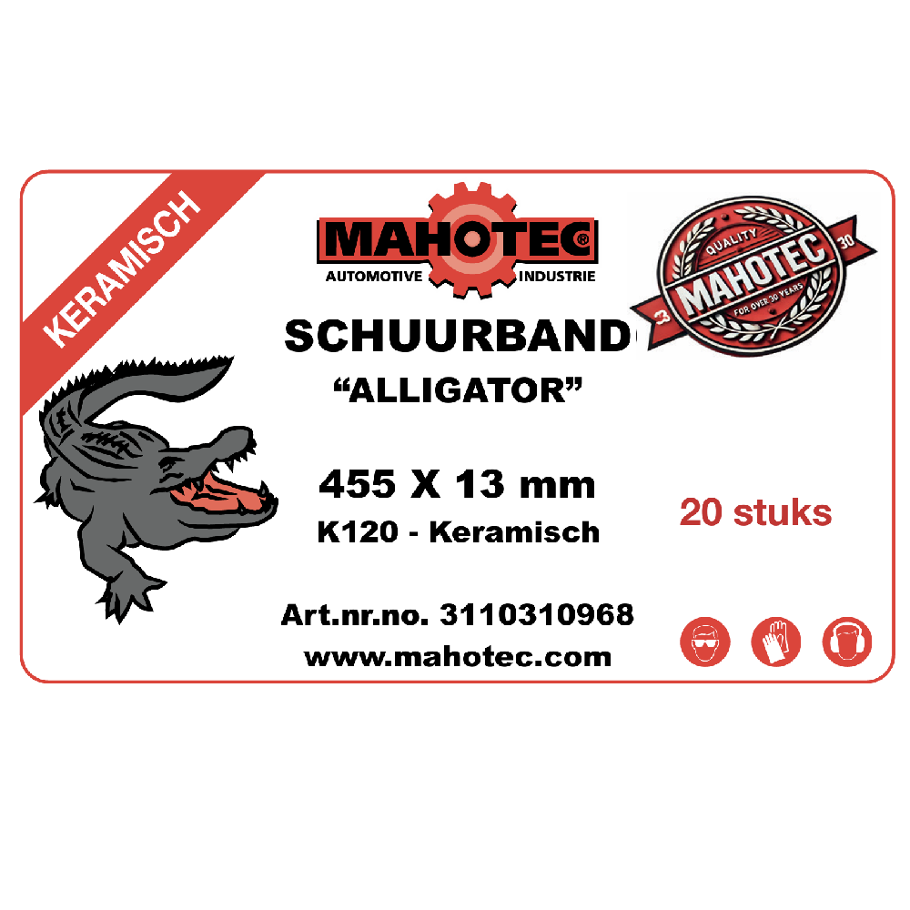 Mahotec schuurband 445x13 mm keramisch K120 Alligator label