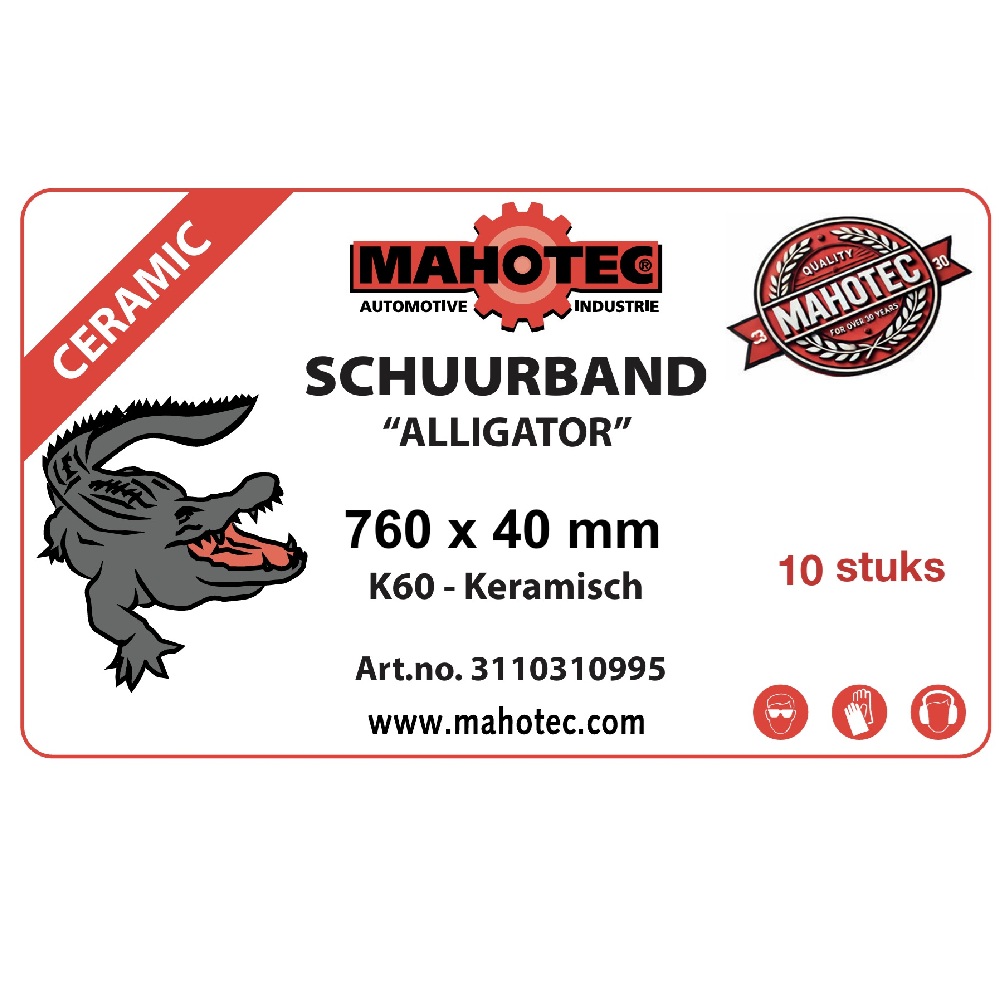 Schuurband 760x40 mm keramisch K60 Mahotec Alligator label